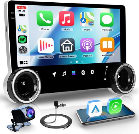 Android Car Stereo Double Din With Wireless Carplay Android Auto,10.1-Inch Touch Screen Car Radio With Bluetooth, 4G+64G, GPS, Wifi, DSP, SWC, Type-C