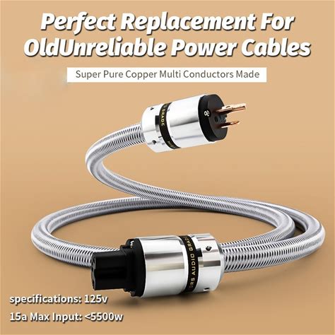Hi-End Audio Ac Power Cable 5N Ofc Audiophile Power Cord With Us Red