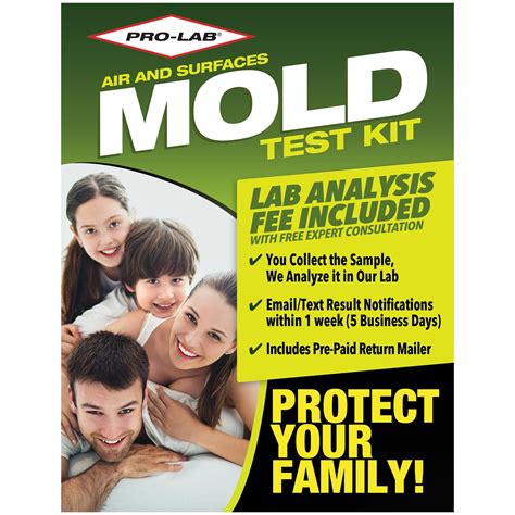 PRO-LAB DIY Mold Test Kit - 1 LAB FEE Included (3 Test Methods: Air, Surface, Bulk.) AIHA Accredited Lab Analysis, Expert Consultation And Return Shi