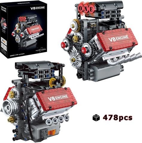 V8 Engine Technic Building Set 478PCS Motorized Mechanical Model Car Kit DIY Project Christmas