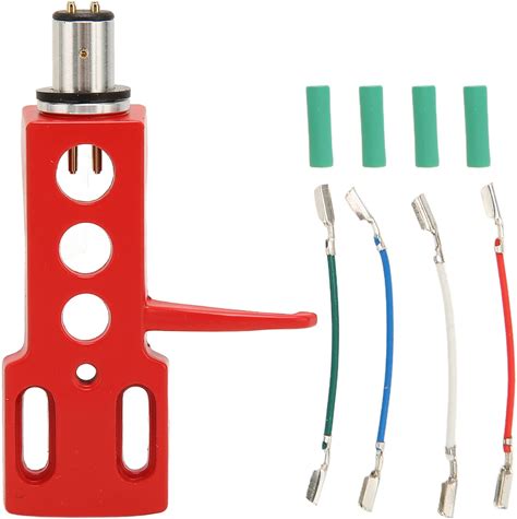 Turntable Cartridge Headshell, Turntable Headshell Cartridge Combo Kit Aluminum Alloy High Strength Stylus Needle Holder For Various Phono(Red)