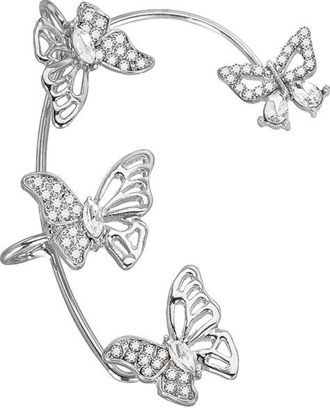 Ear Cuffs, Clip On Earrings Ear Cuff Inlaid Zircon Cuff Wrap Earrings For Women No Piercing, Ear Cuff Earrings Non Piercing,Cuff Earrings For Women