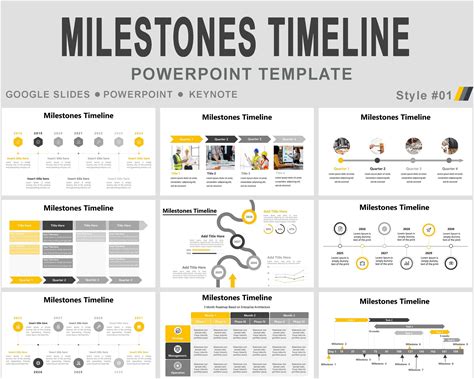 Timeline Template, Powerpoint Milestone Template, Powerpoint TIMELINE Template, Powerpoint Timeline, Project Milestone Timeline, Gantt Chart