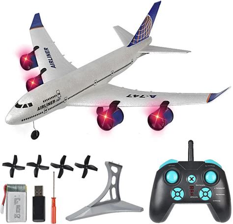Airbus A380 Boeing 747 Remote Control Model Aircraft Fixed Wing Foam Glider Three Channel RC Airplanes Toy Gift For Ages 14+, Boeing 747