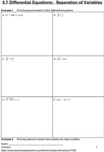 Special Functions Lesson 6 Of 8 (Differential Equations Separation Of Variables)