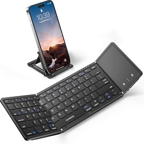Samsers Foldable Bluetooth Keyboard With Touchpad, Full-Size Wireless Folding Portable