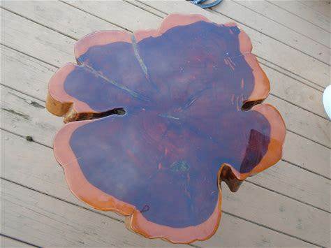 Vintage Handmade Wooden Red Cedar Log Epoxy Coffee Table, Red Cedar Log Table, Small Red Cedar Live Edge Standing Table, Red Cedar Log,Table