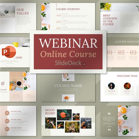 Elegant Webinar Powerpoint Template: Online Course Slide Deck