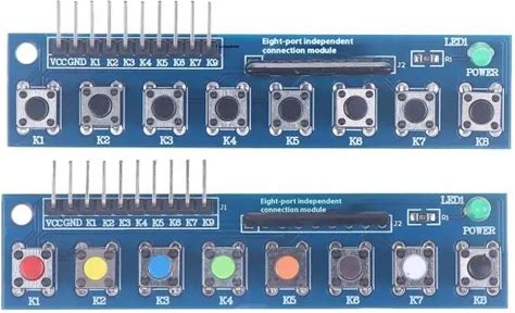 1PCS 8 Independent Key Touch Button Module LED Indicator Keyboard Keypad For Arduino ARM