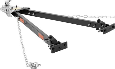 Tow Bar, 5500 Lbs Towing Capacity With Chains, Powder-Coating Alloy Steel Bumper-Mounted Universal Towing Bar, Coupler Fits 2-Inch Ball Hitch, 39.4-I