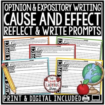 Cause And Effect Worksheet Opinion Expository Writing Prompts 3rd 4th Grade