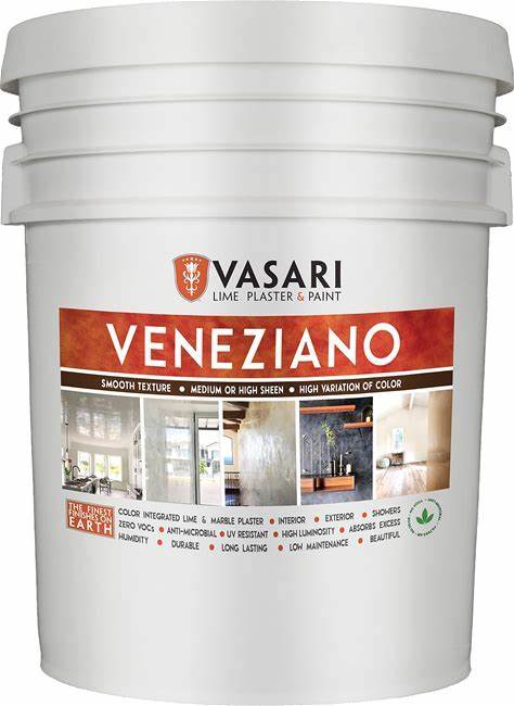 VASARI Lime Plaster & Paint | Veneziano Plaster (Smooth Finish) | Made From Natural Lime And Powdered Marble | Color: Natural White 1 | Size: 5
