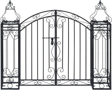 Garden Gate Black Wrought Iron Medium Durable Garden Gate,Home & Garden,Lawn & Garden,Outdoor Living,Outdoor Structures,Garden Arches, Trellises, Arb