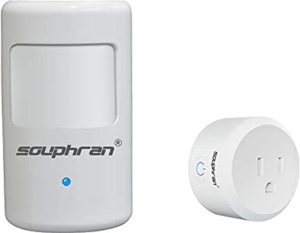 Upgraded Plugin Motion Activated Light Control Souphran Wireless Motion Detector And Plug Set No Wiring Adjustable Detection Range Alwayson Timer And
