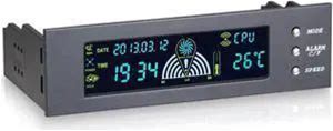5.25Inch 12V PC Computer Fan Controller 3 Fan Speed Controller Temperature Sensor LCD Digital Display Front Panel For Pcmodel : 56338-Qfmjzsqjs-A5r6