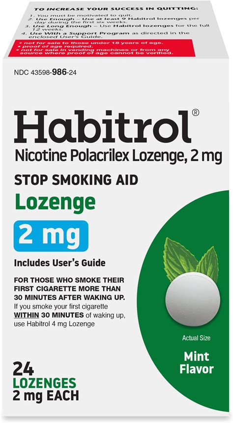 Habitrol Nicotine Lozenge Mint 2Mg 24Ct