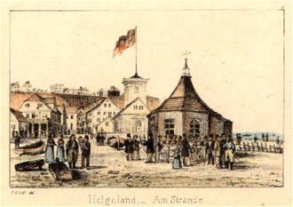 Am Strande. Kolorierte Federlithographie Von C.A.Lill, Helgoland - [ ]