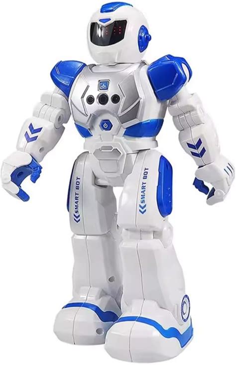 Robot De Control Remoto Para Ninios, Figura De Accion Inteligente Con Sensor De Gestos, Ideal Para Caminar, Cantar Y Bailar, Regalo, 2021 (Blanco/Azu