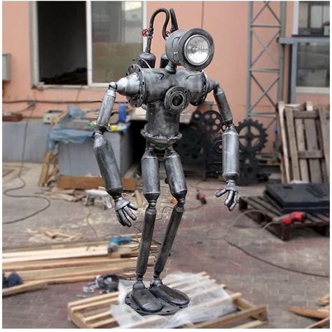 Hot Sale Welcome Vintage Metal Iron Steam Punk Heavy Metal Robot Model For Bar Restaurant KTV Decoration