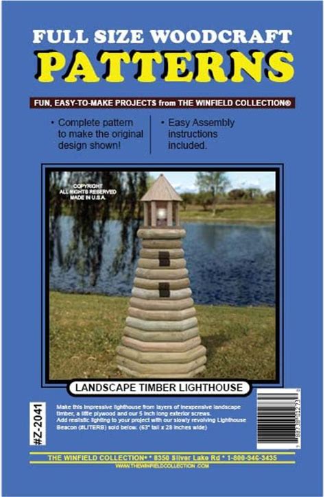 Landscape Timber Lighthouse Woodworking Project Plan