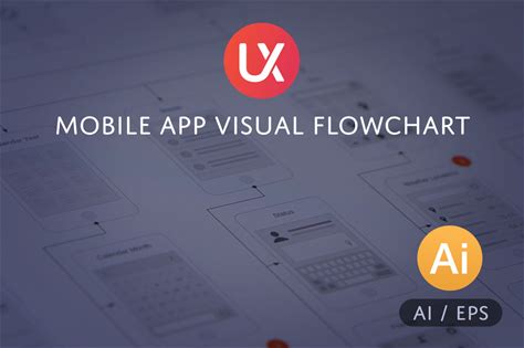 Mobile App Visual Flowchart Ai By Ux Kits | Creative Market