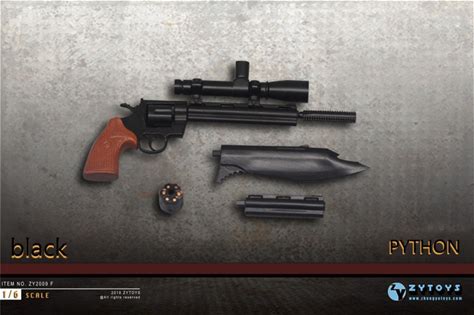 1/6 Scale Weapon Colt Python Weapon Plastic Model For 12' Action Figure Soldier. Black. Action Figures.