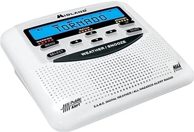 MIDLAND RADIO Emergency Radios, Weather Alert Radio With Alarm Clock (WR120B)