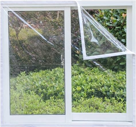 Window Insulation Kit, High-Definition Window Film Window Windshield Winter Windproof Tarpaulin For Various Windows105x195cm(41.3X76.7In) White