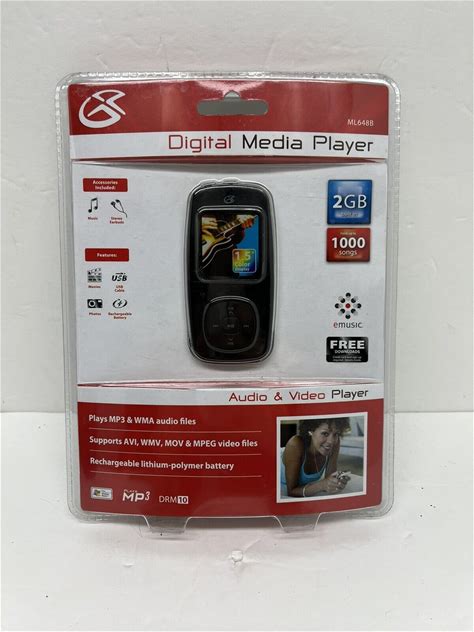 GPX Digital Media Player ML638B Audio & Video, MP3 & WMA 1GB New