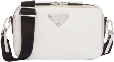 Prada Brique Saffiano Leather Bag - White
