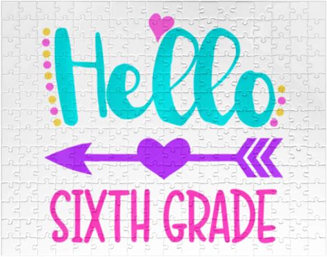 Cute Hello Sixth Grade 6th Grade Back To School Jigsaw Puzzles