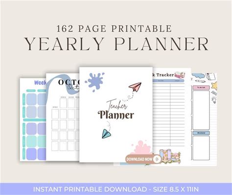 Digital Teacher Planner - Lesson Planning, Class Records, Weekly Overview - Instant Download