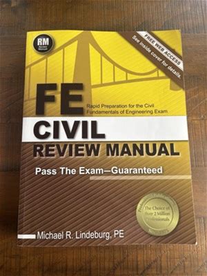 Fe Civil Review Manual By Michael R. Lindeburg (2014, Trade Paperback)