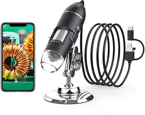 1600X USB Digital Microscope 3In1 USB Type C Electronic Microscopes For Soldering 1080P HD With 8Leds Compatible With Android PC