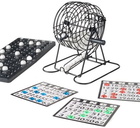 Hey Play Bingo Set With Tumbler Cage, Master Board, Sheets, And Markers