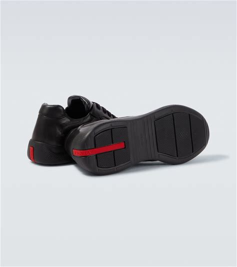 Prada Men, Prada America's Cup Leather Sneakers, Black, US 11, Sneakers