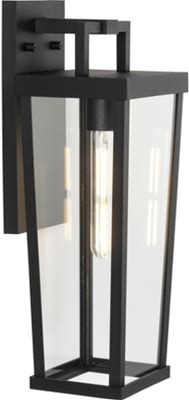 Tryon 60W 1-Light Black New Traditional Outdoor Wall Lantern Metal, Size 7 To 12 Inches