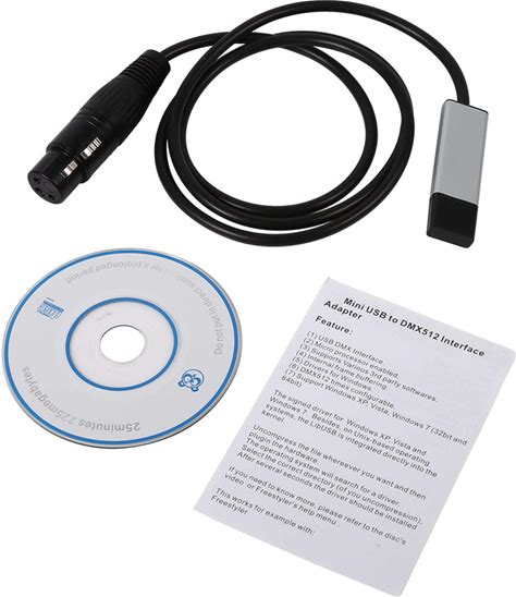 USB To DMX Controller, 3.5ft Mini USB To DMX Interface Adapter Controller DMX512 For Computer Stage Lighting Controllers Dimmer