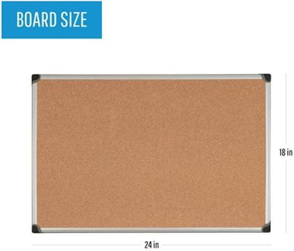 Mastervision Maya Cork Bulletin Board, 18" X 24", Aluminum Frame