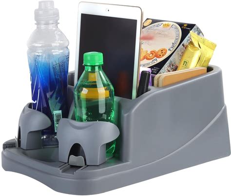 Big Center Console For Cars, Trucks, Minivans, Suvs, With 2 Adjustable Cup Ho...