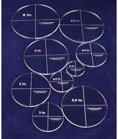 Circle Template 9 Piece Set - Clear 1/4" Thick Acrylic-Quilting