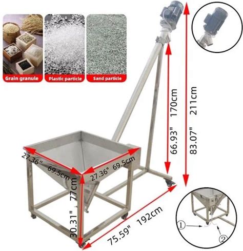 220V 750W Electric Screw Feeder Grain Auger Conveyor Feed Pellet Particle Feedin