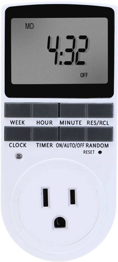 120V 15A Timer Switch Socket Electronic Digital US Plug-In Programmable 7 Day 12/24 Hour Timer Switch Socket