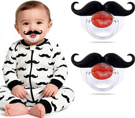 Funny Baby Pacifiers,Mustache Pacifiers 0-18 Months For Babies,Mustache Binky,Gift For Newborns,Infants,Toddlers,Baby Boys,BPA Free(Mustache Pacifiers
