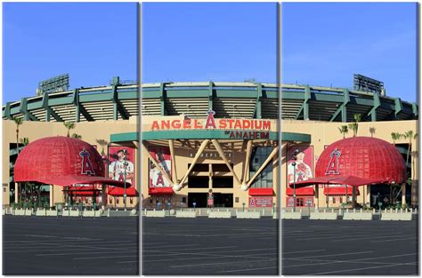 Angel Stadium Of Anaheim Canvas Prints 3 Panels Art Painting The Big-A Stadium Poster Sport Wall Art Modern Wall Decor For Living Room Bedroom Office