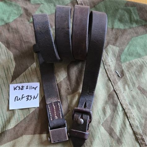 Original WWII German K98 G43 33/40 Mauser Leather Sling Factory Proof Ref39n