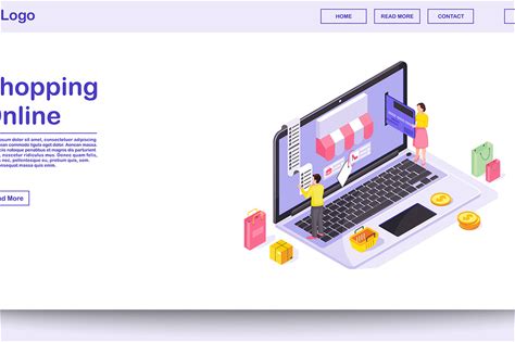 Online Shopping Webpage Template By Img Visuals Characters | Creative Market