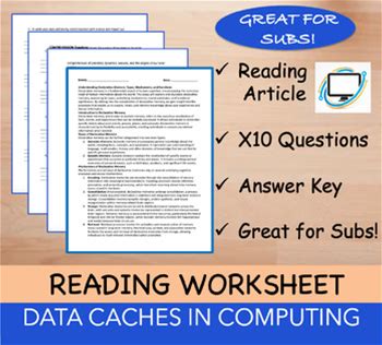 Data Caches - Computer Worksheet - 100% Editable