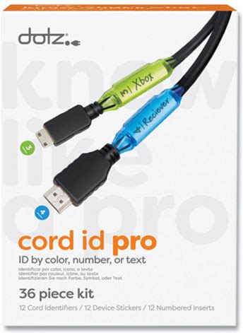 Cord Id Pro, (12) Cable Identifiers, (12) Device Stickers, (12) Customizable Inserts