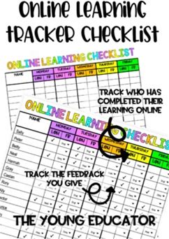 Online Learning Tracking Checklist Sheet - Distance Learning